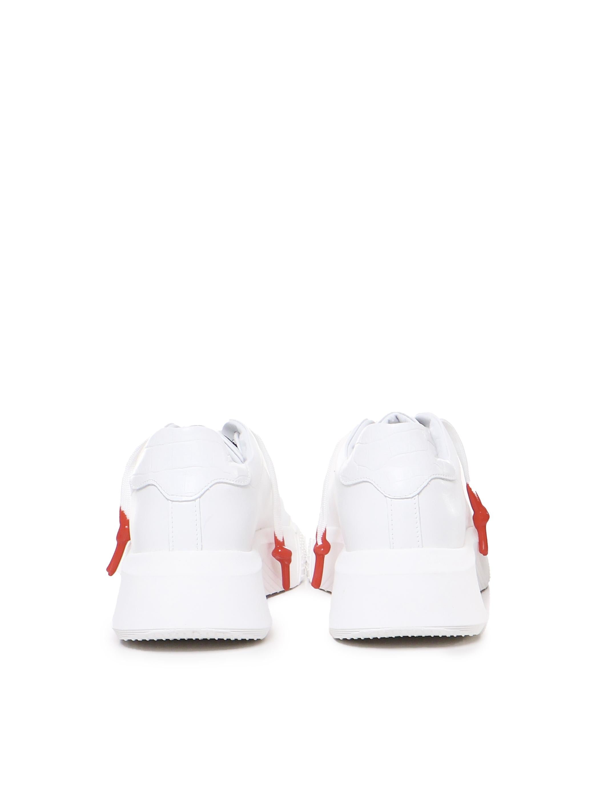 Sneakers Nemesis in nappa con lacci cerati NEMESIS2 NAPPAWHITE GIULIANO GALIANO 