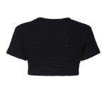 Maglia cropped con dettaglio cut- out AUS4MUST -BLACK ALBERTO AUDENINO 