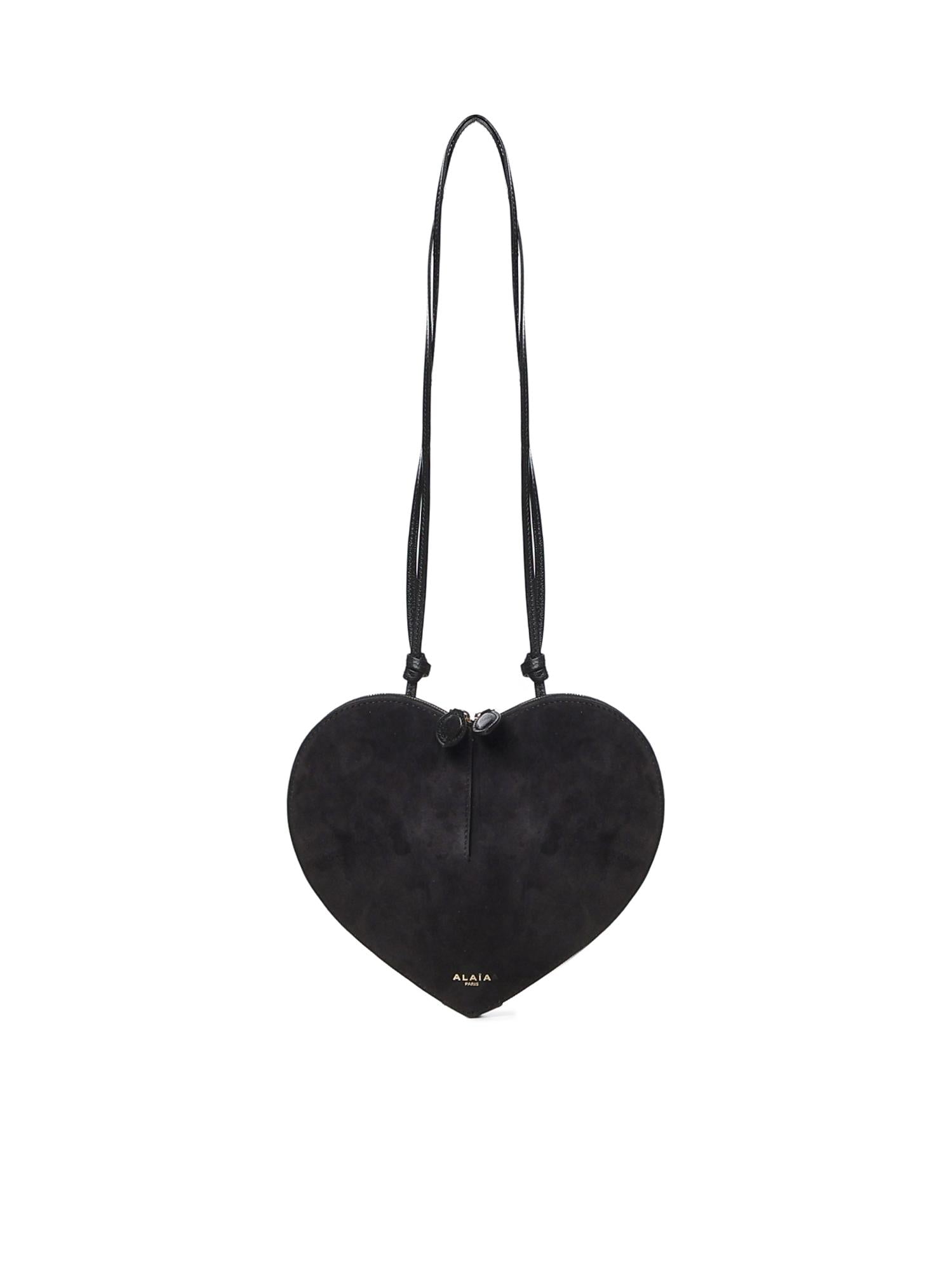 Borsa a tracolla Le Cœur in pelle e suede AA1P003CA577 999 ALAIA 