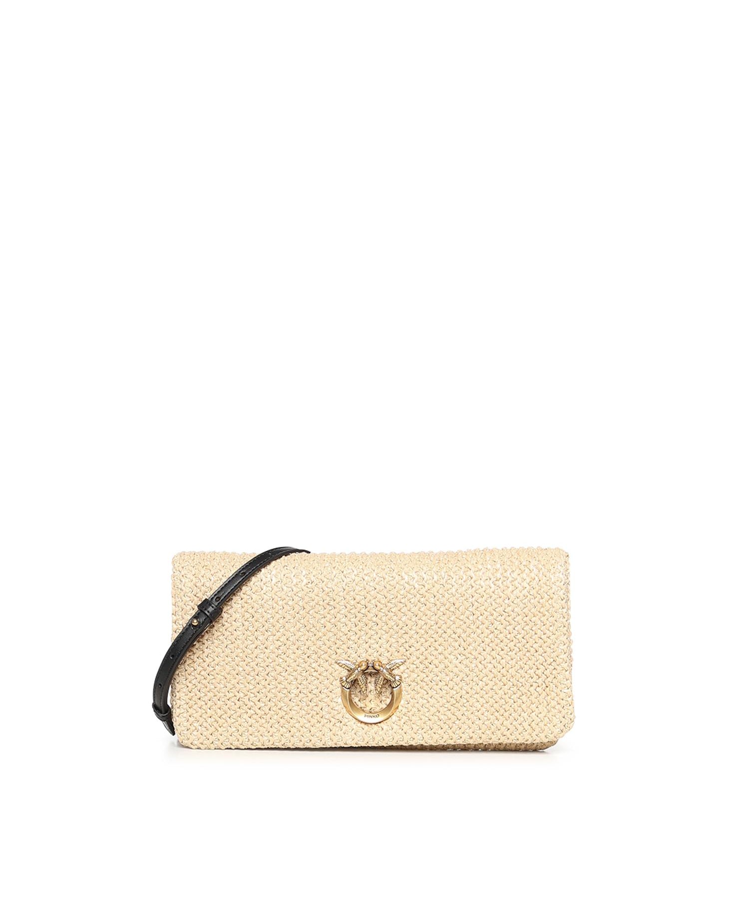 Pochette a tracolla Love Bag Click Soft Horizontal Classic in rafia 106022 A391C24Q PINKO 