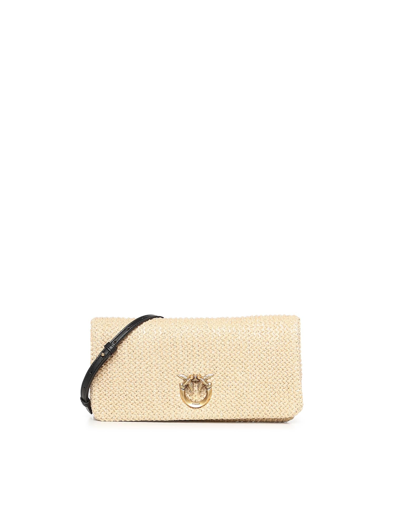 Pochette a tracolla Love Bag Click Soft Horizontal Classic in rafia 106022 A391C24Q PINKO 