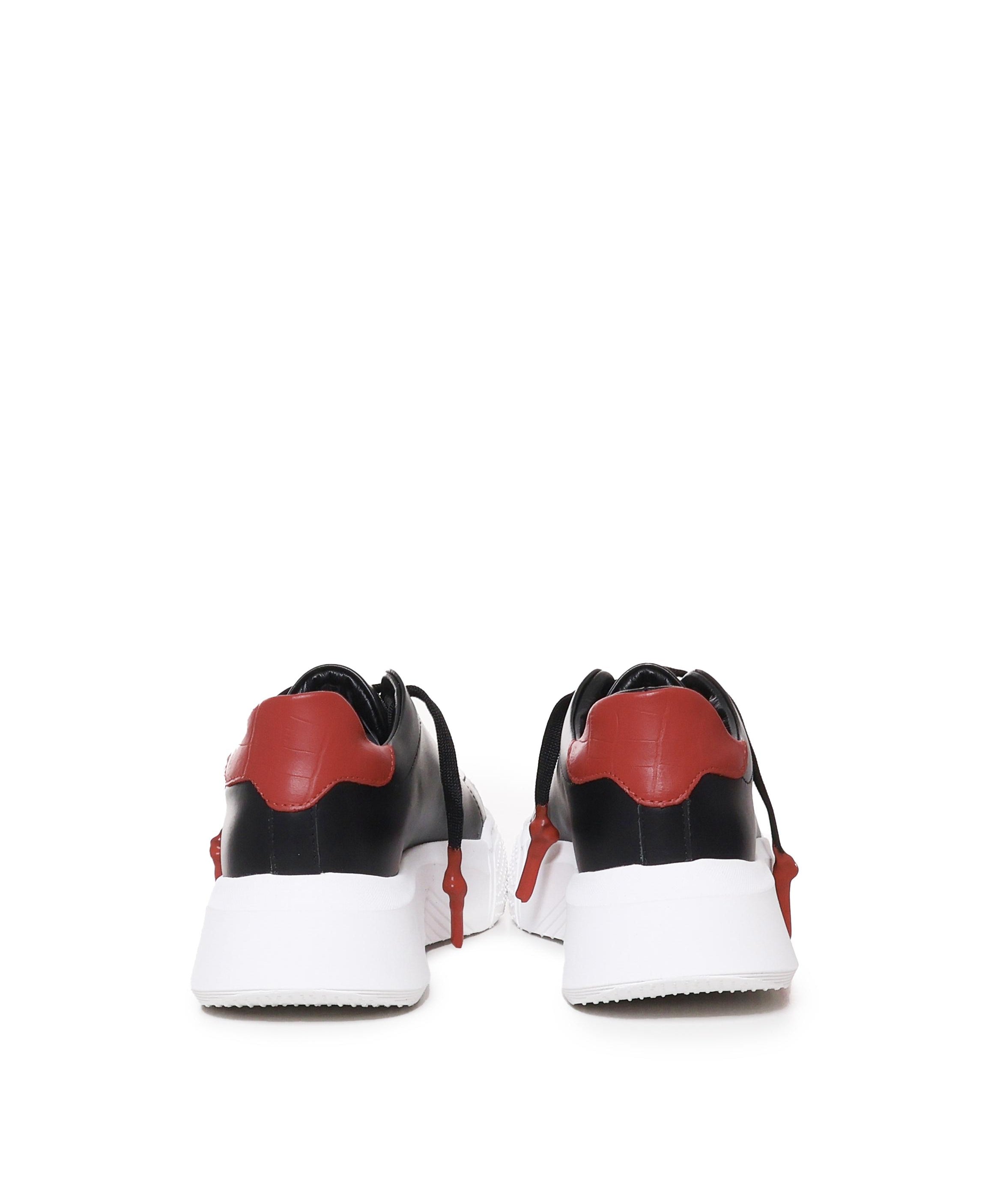 Sneakers Nemesis in pelle con lacci cerati NEMESIS2 NAPPA/CROCKBLACK/RED GIULIANO GALIANO 
