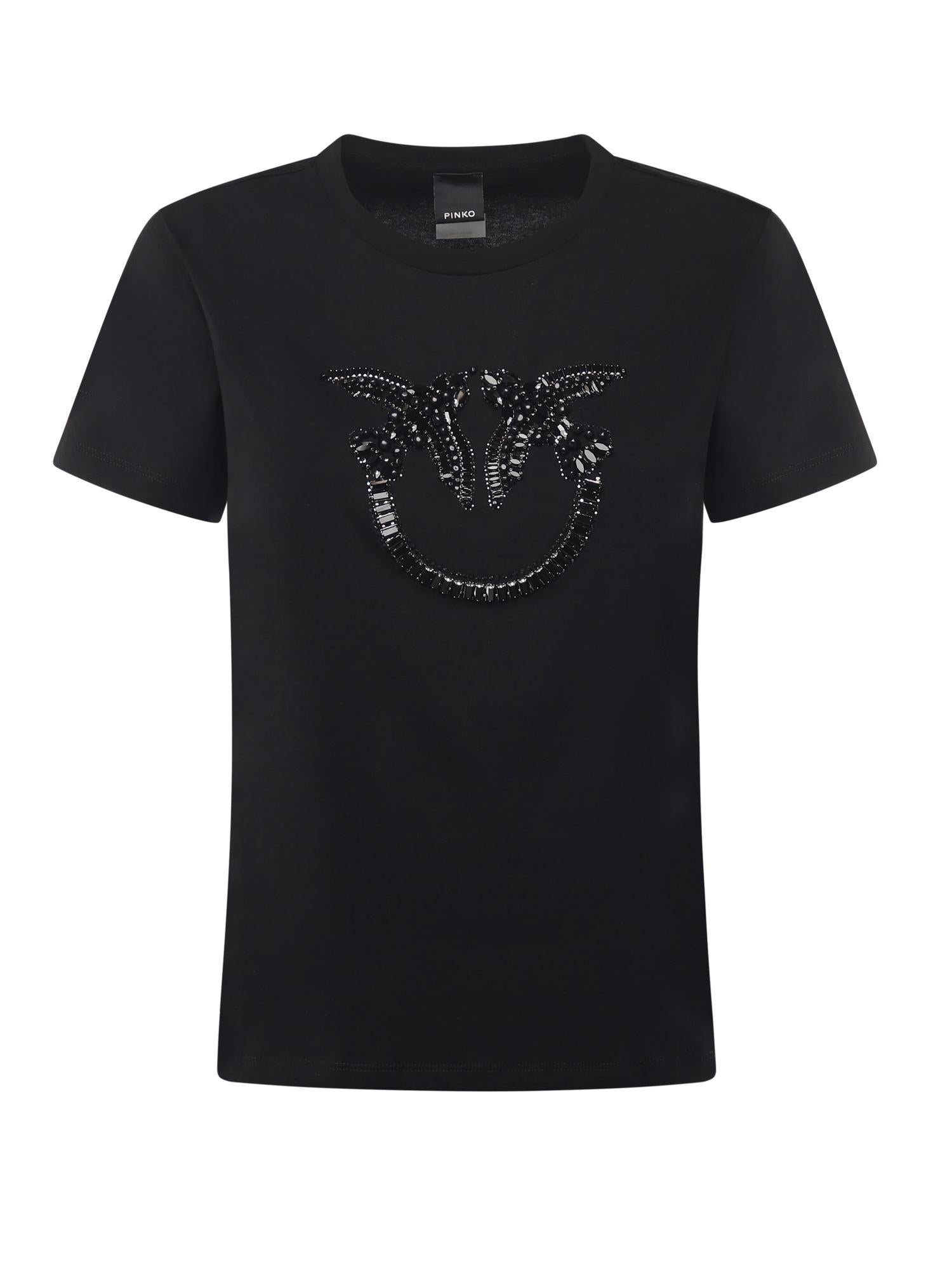 T-shirt logo Love Birds decorato 100535 A2RNZ99 PINKO 