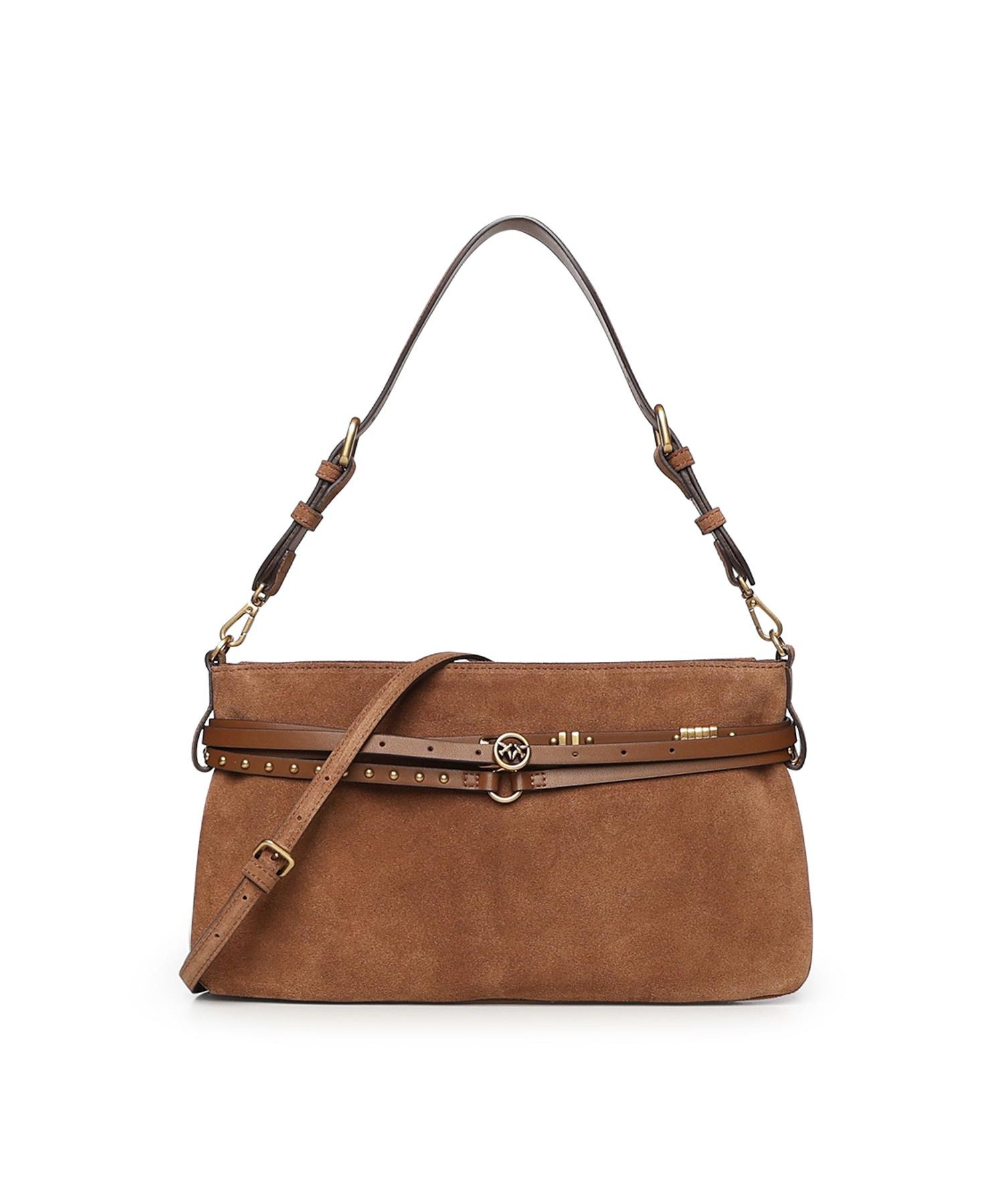 Borsa a spalla media Belt Bag in suede 106176 A0F6L17Q PINKO 