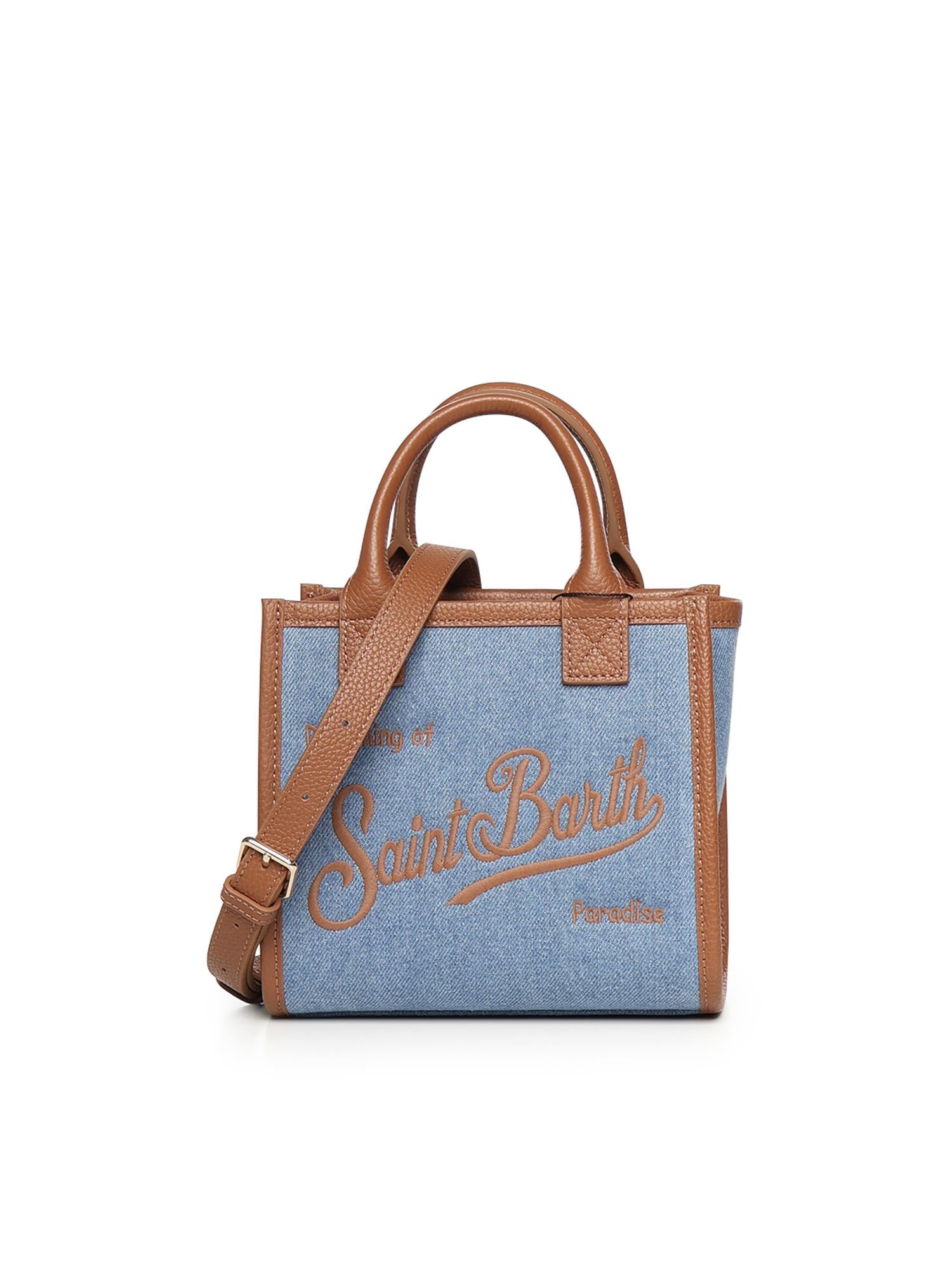 Borsa Vanity mini in denim e pelle VANMI001 01515L MC2 SAINT BARTH 