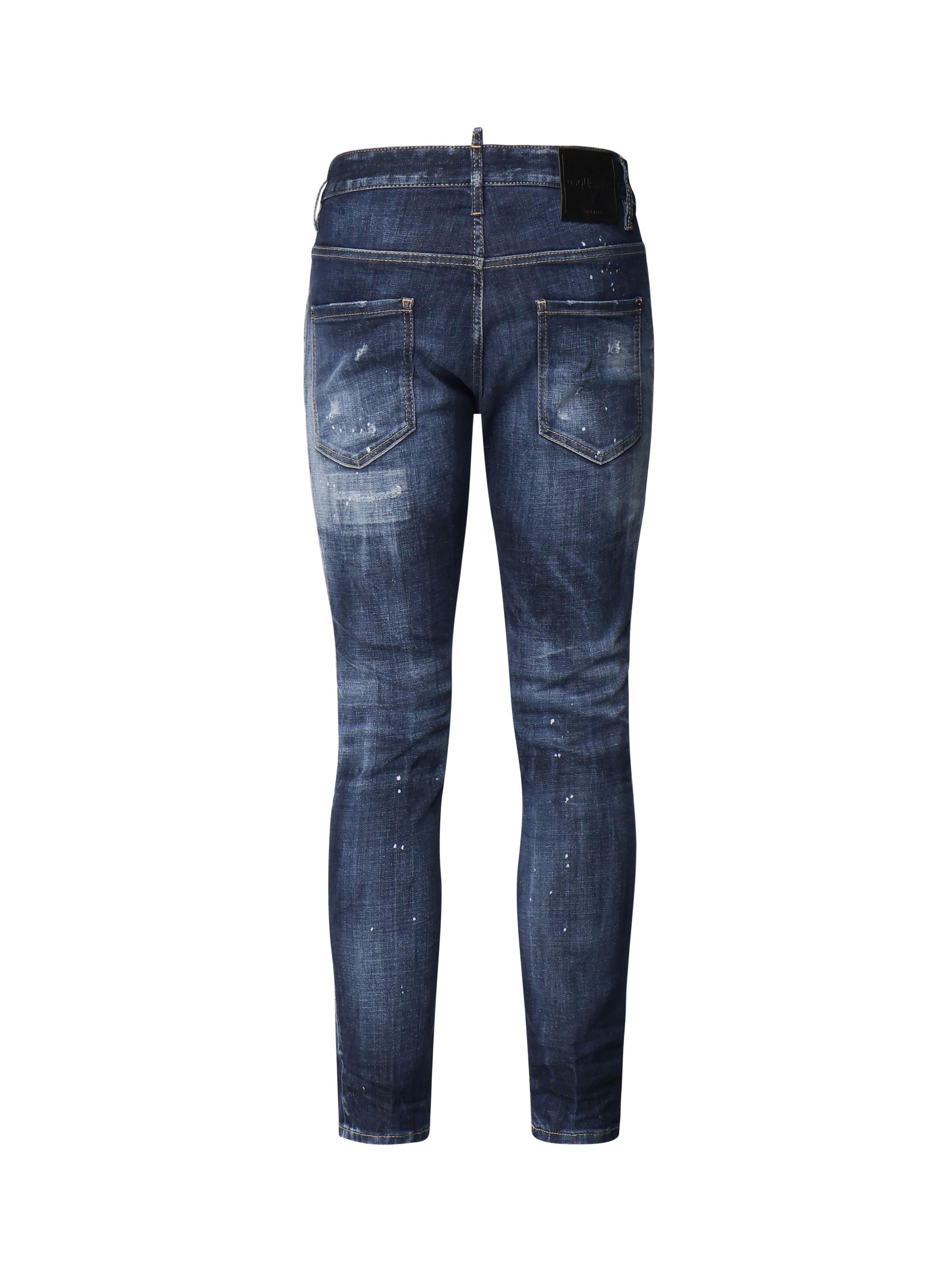 Jeans skater in denim stressed S74LB1556 S30664470 DSQUARED2 