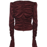 Top in chiffon arricciato 114981 2734 ROTATE 