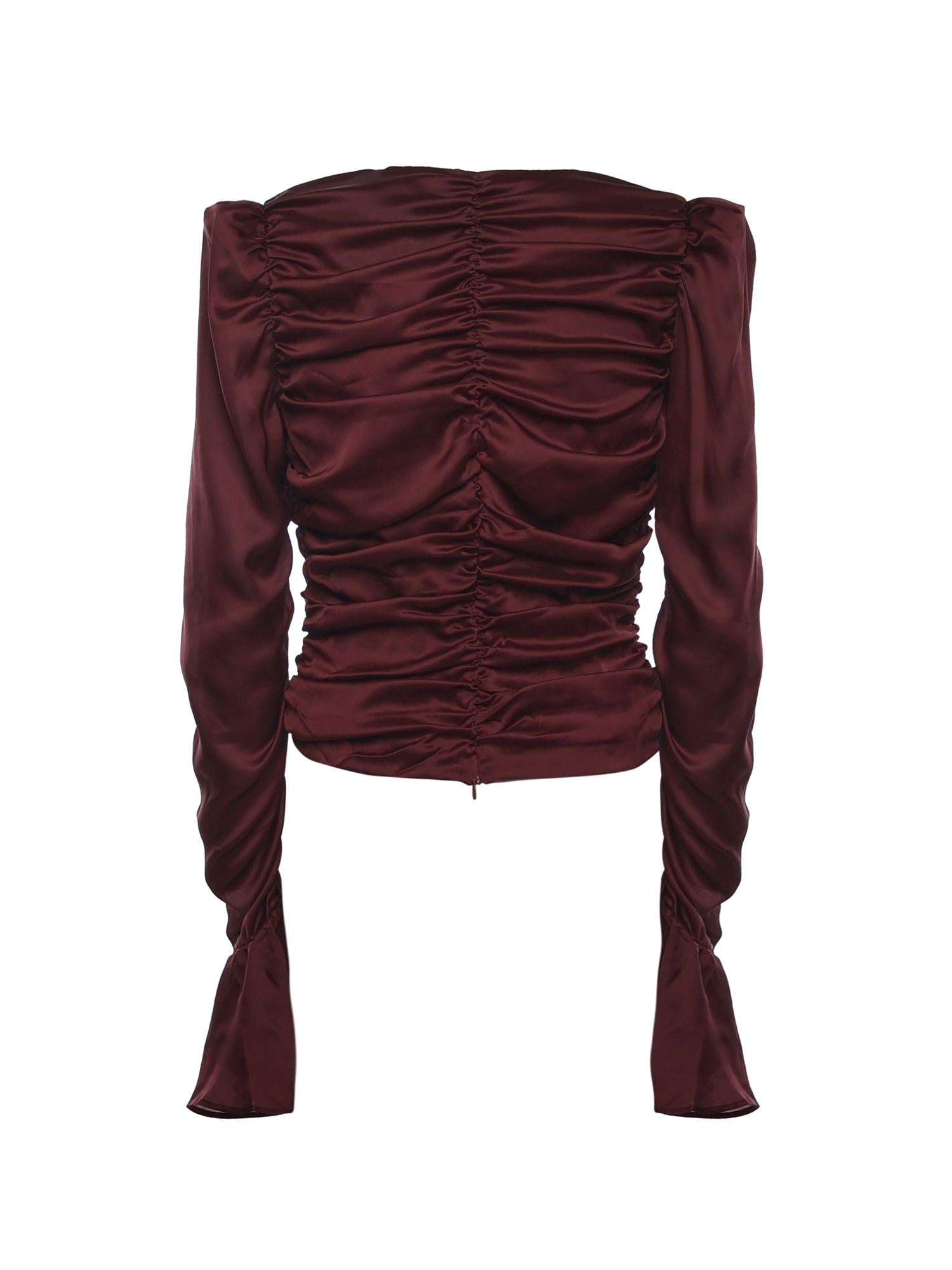 Top in chiffon arricciato 114981 2734 ROTATE 