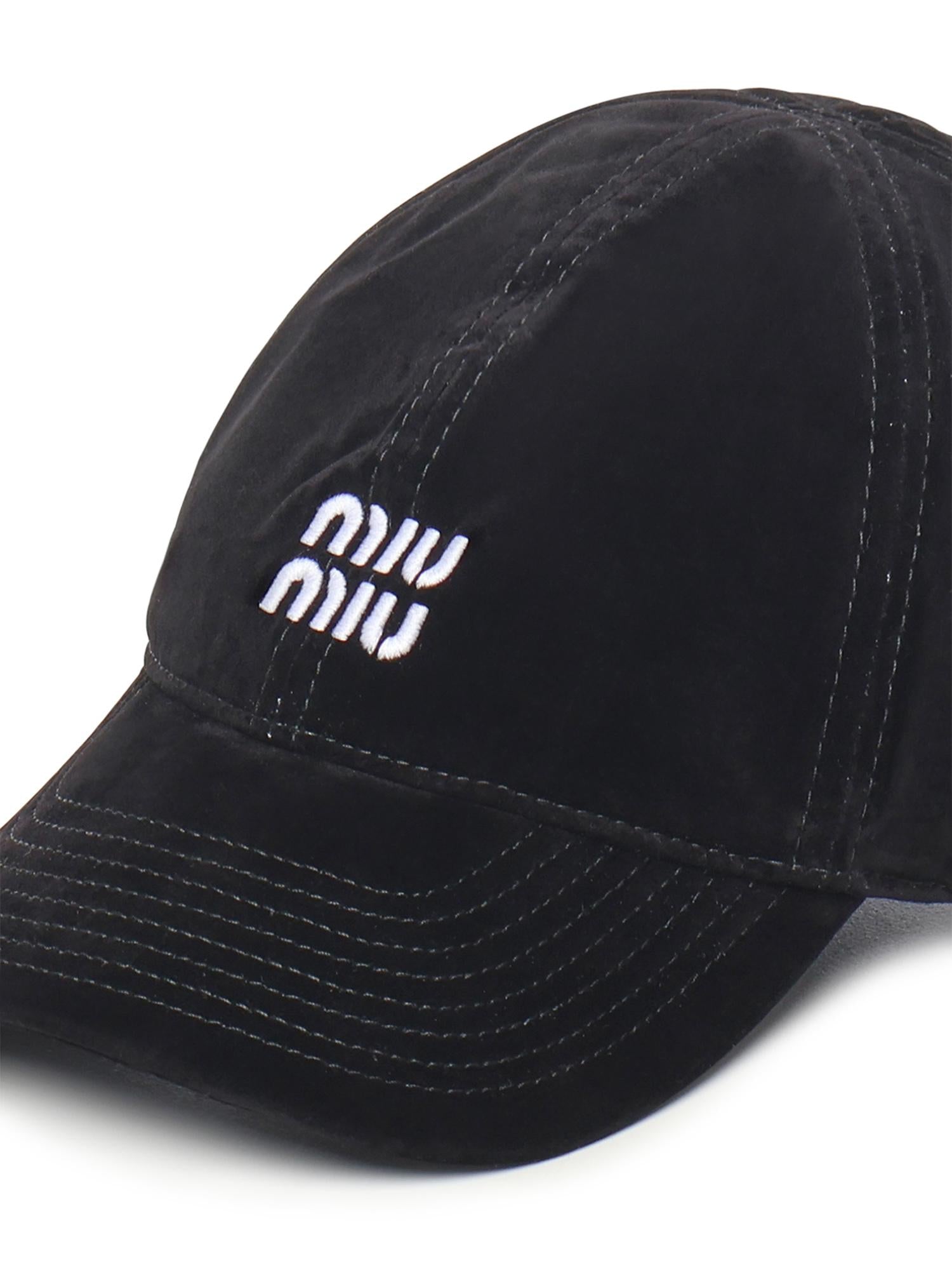 Cappello da baseball in velluto 5HC369 2CUAF034S MIU MIU 