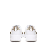 Sneakers Nemesis in nappa con riporto in pelle color oro pe 2021 NEMESIS 2 NAPPAWHITE/GOLD GIULIANO GALIANO 