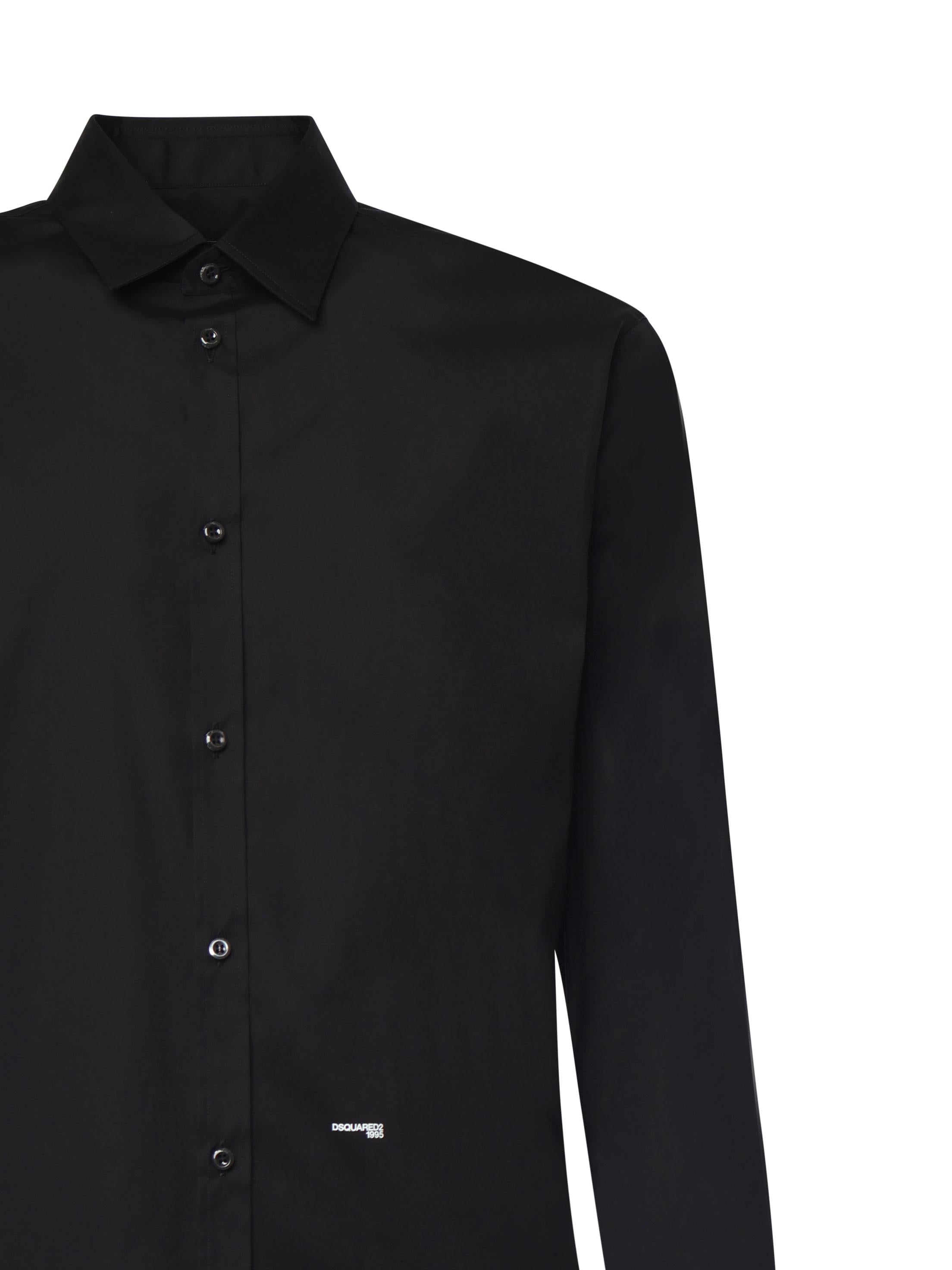 Camicia in cotone con logo S74DM0659 S44131900 DSQUARED2 