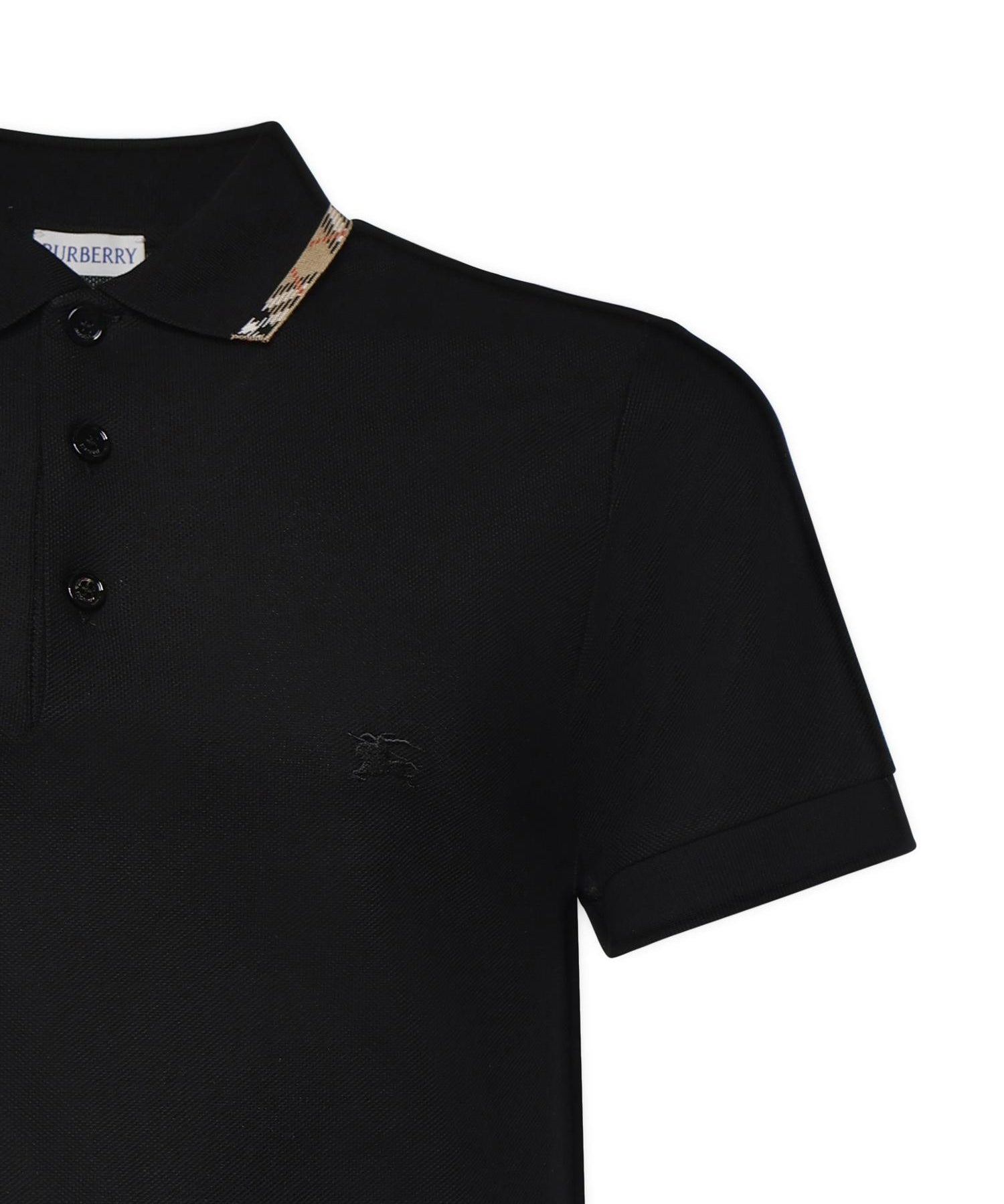 Polo in cotone con finiture Check 8126949 A1189 BURBERRY 