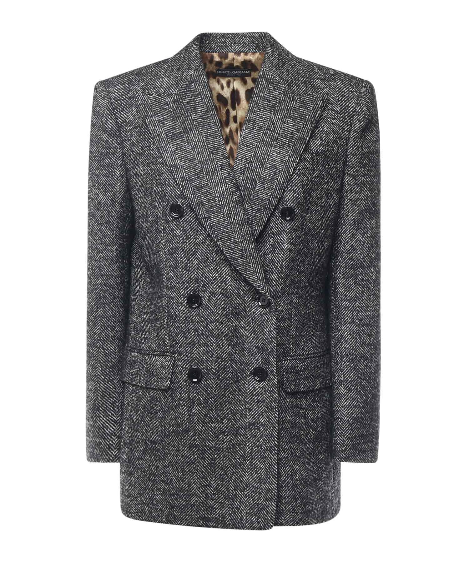 Giacca doppiopetto in chevron F293DT FCZAFS8030 DOLCE & GABBANA 