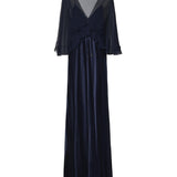 Abito lungo in raso lucido con mantella A04061627 0290 ALBERTA FERRETTI 