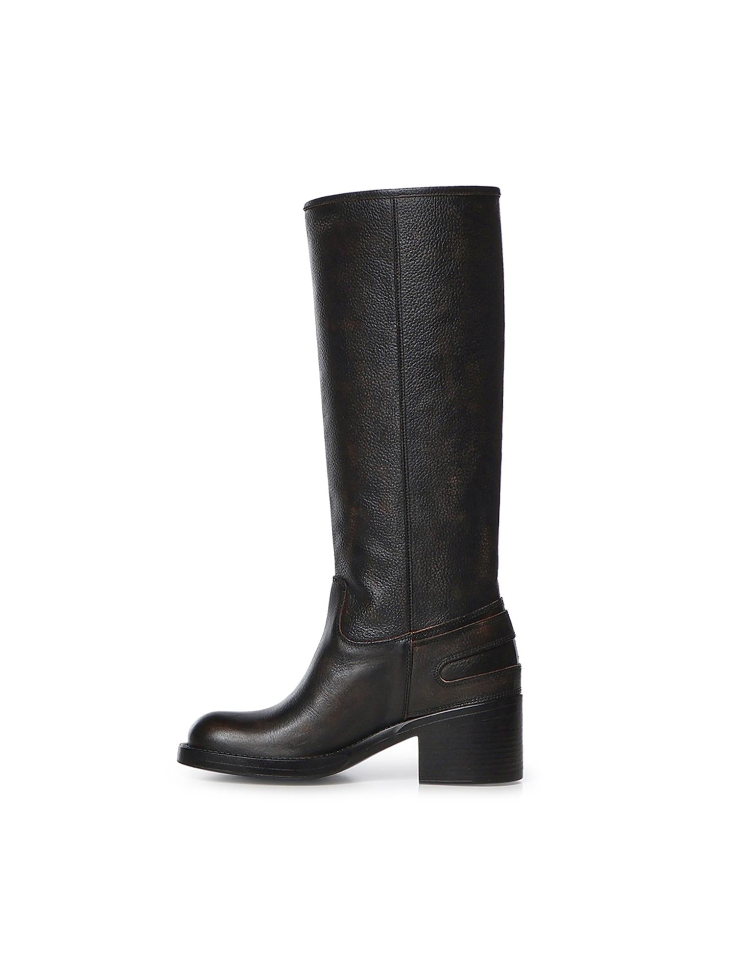 Stivali biker Dakota in pelle CHC25A12ESY 001 CHLOÉ 