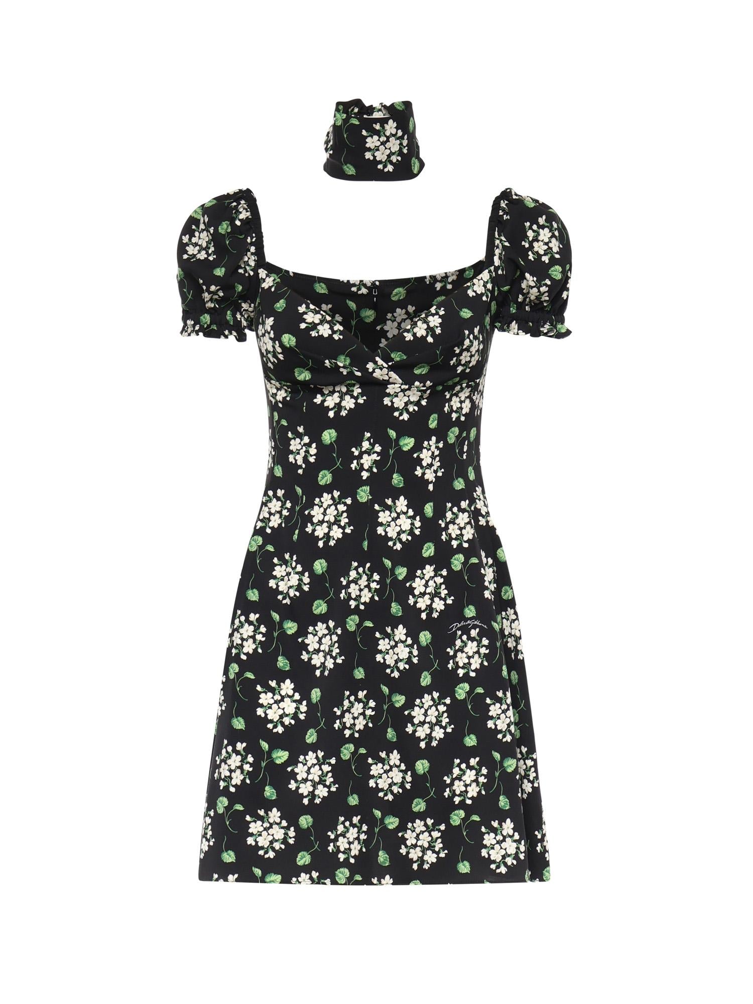 Miniabito in charmeuse di seta con stampa F659HT FSA85HX6BX DOLCE & GABBANA 