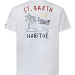 T-shirt con ricamo in cotone PRL0002 00320L MC2 SAINT BARTH 