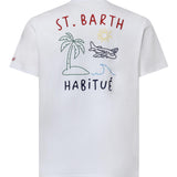 T-shirt con ricamo in cotone PRL0002 00320L MC2 SAINT BARTH 