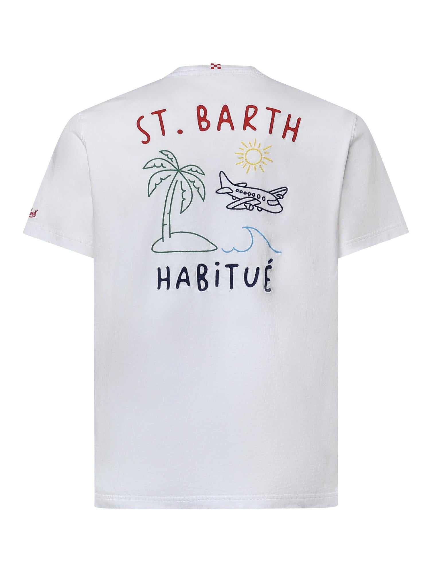 T-shirt con ricamo in cotone PRL0002 00320L MC2 SAINT BARTH 
