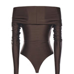 Body Kendall in lycra lucida T190714A TJP062DARK BROWN THE ANDAMANE 