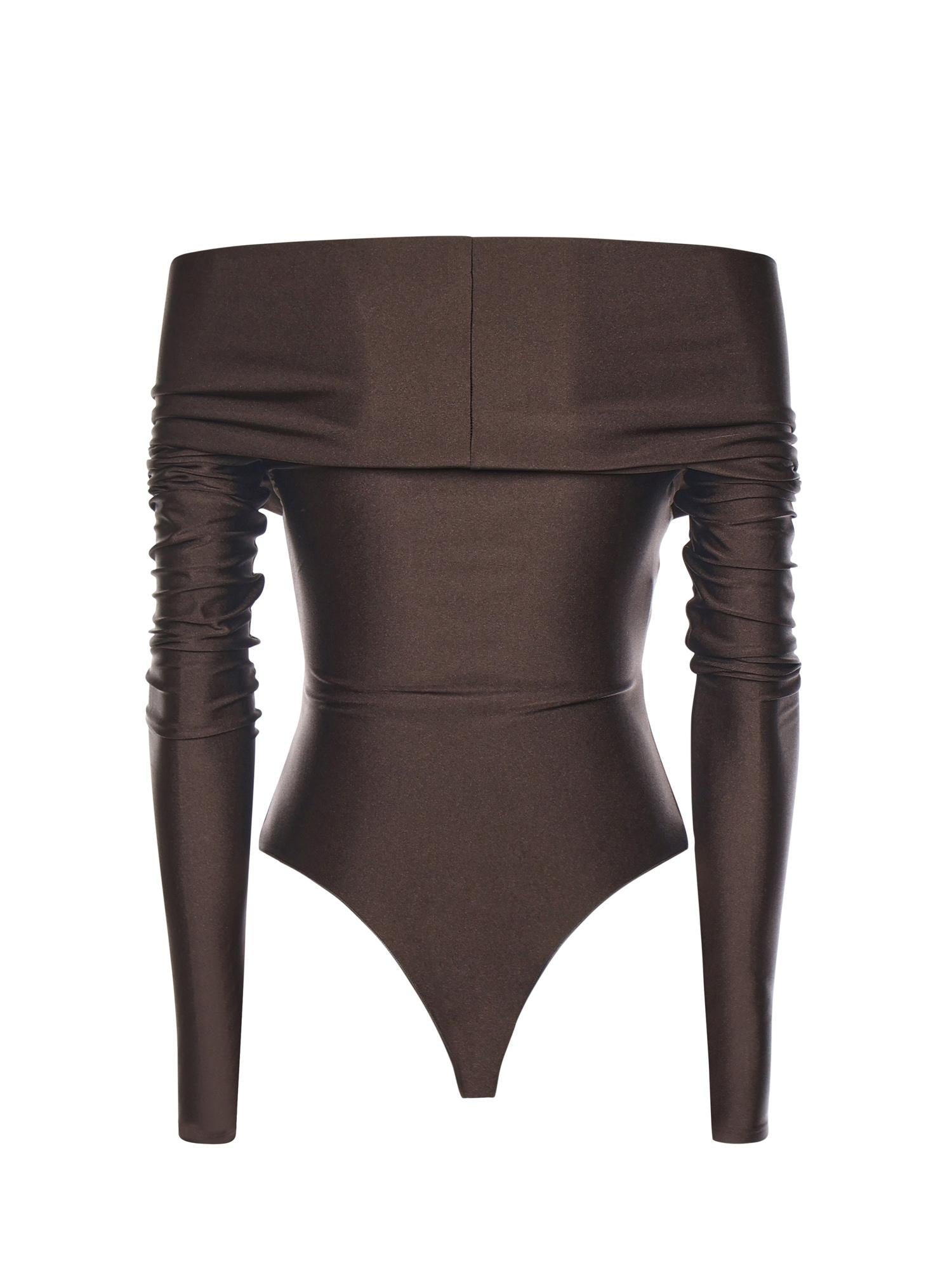 Body Kendall in lycra lucida T190714A TJP062DARK BROWN THE ANDAMANE 