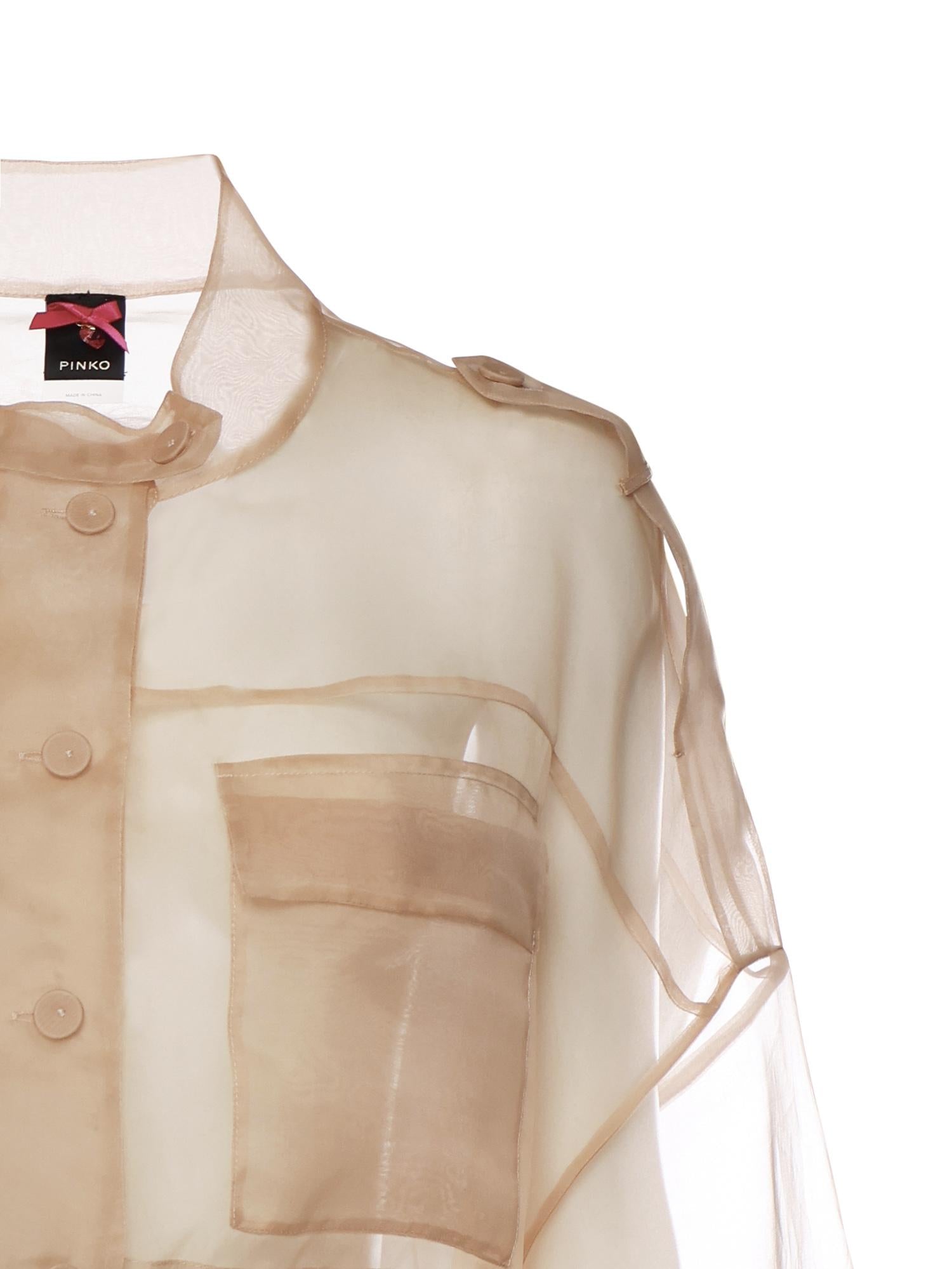 Caban cropped in organza di pura seta 106603 A2DJQ35 PINKO 