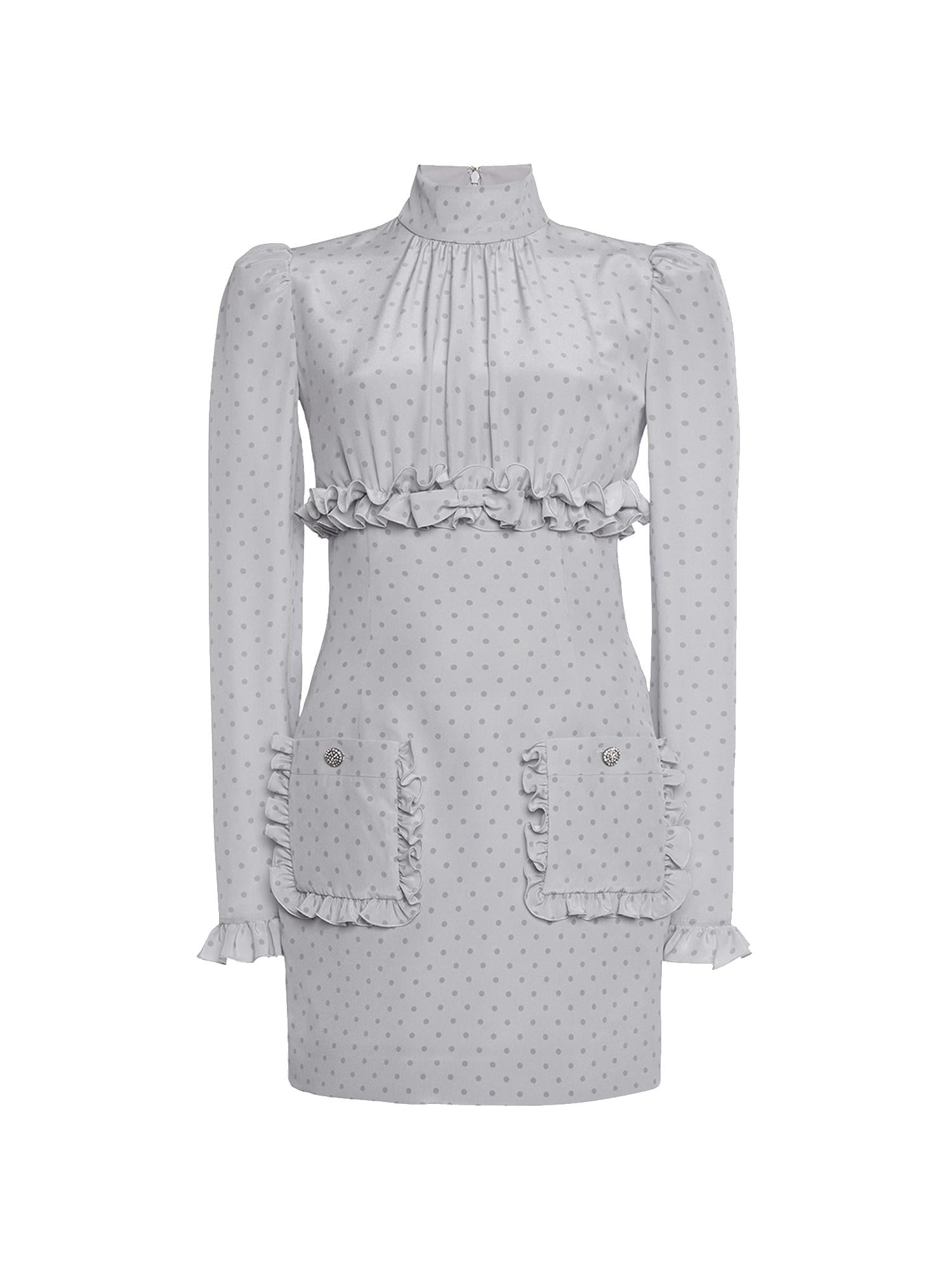 Mini abito a pois con volant FABX4302F4686 1810 ALESSANDRA RICH 