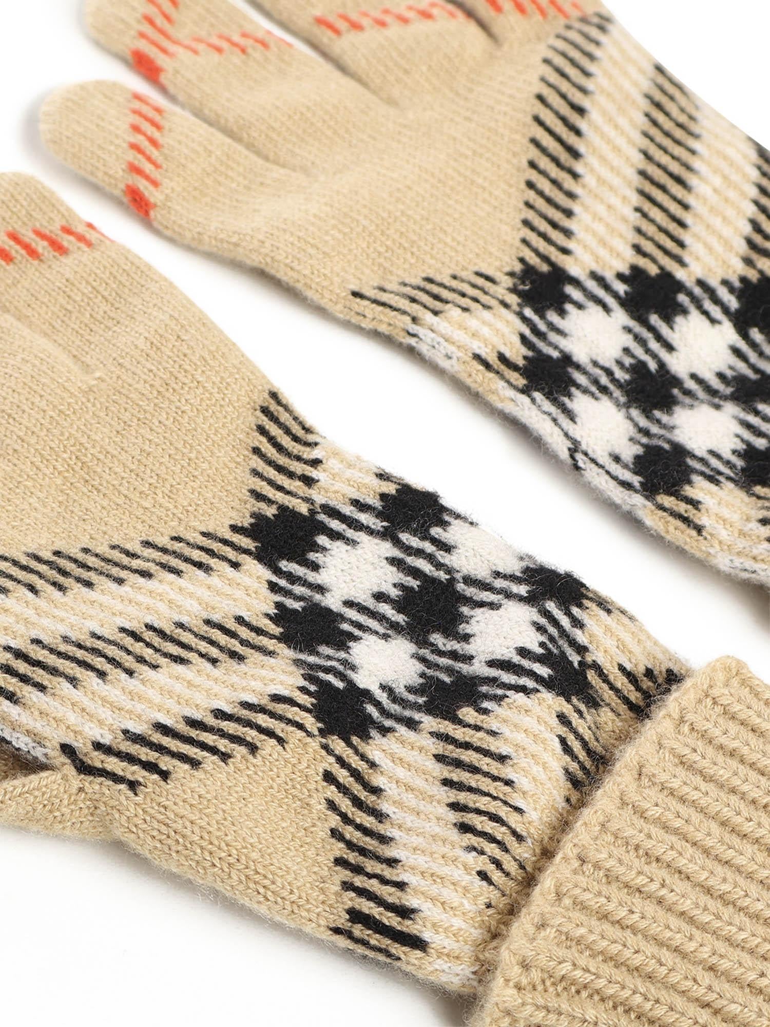 Guanti in misto cashmere Check 8114774 A2021 BURBERRY 