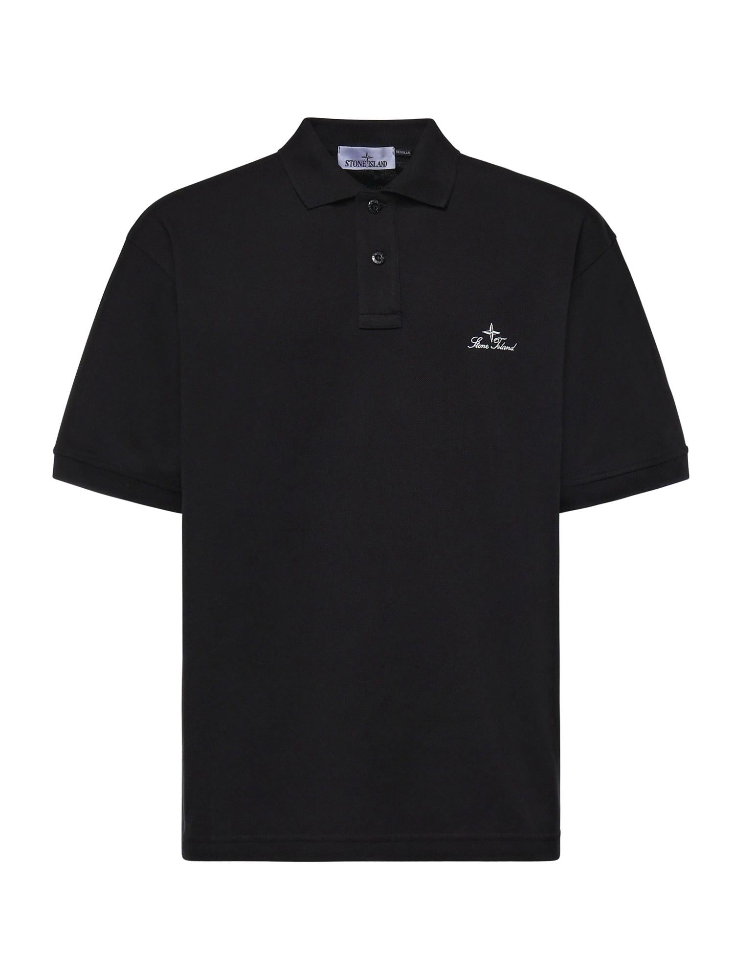 Polo con ricamo logo in piqué di cotone L1S152200001 S0039V0029 STONE ISLAND 