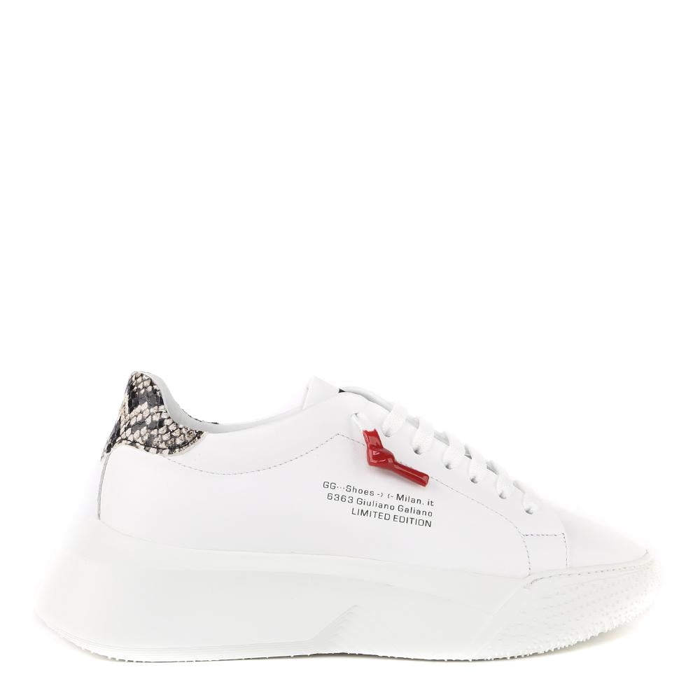 Sneakers Nemesis in nappa con lacci cerati NEMESIS2 PYTHONWHITE GIULIANO GALIANO 
