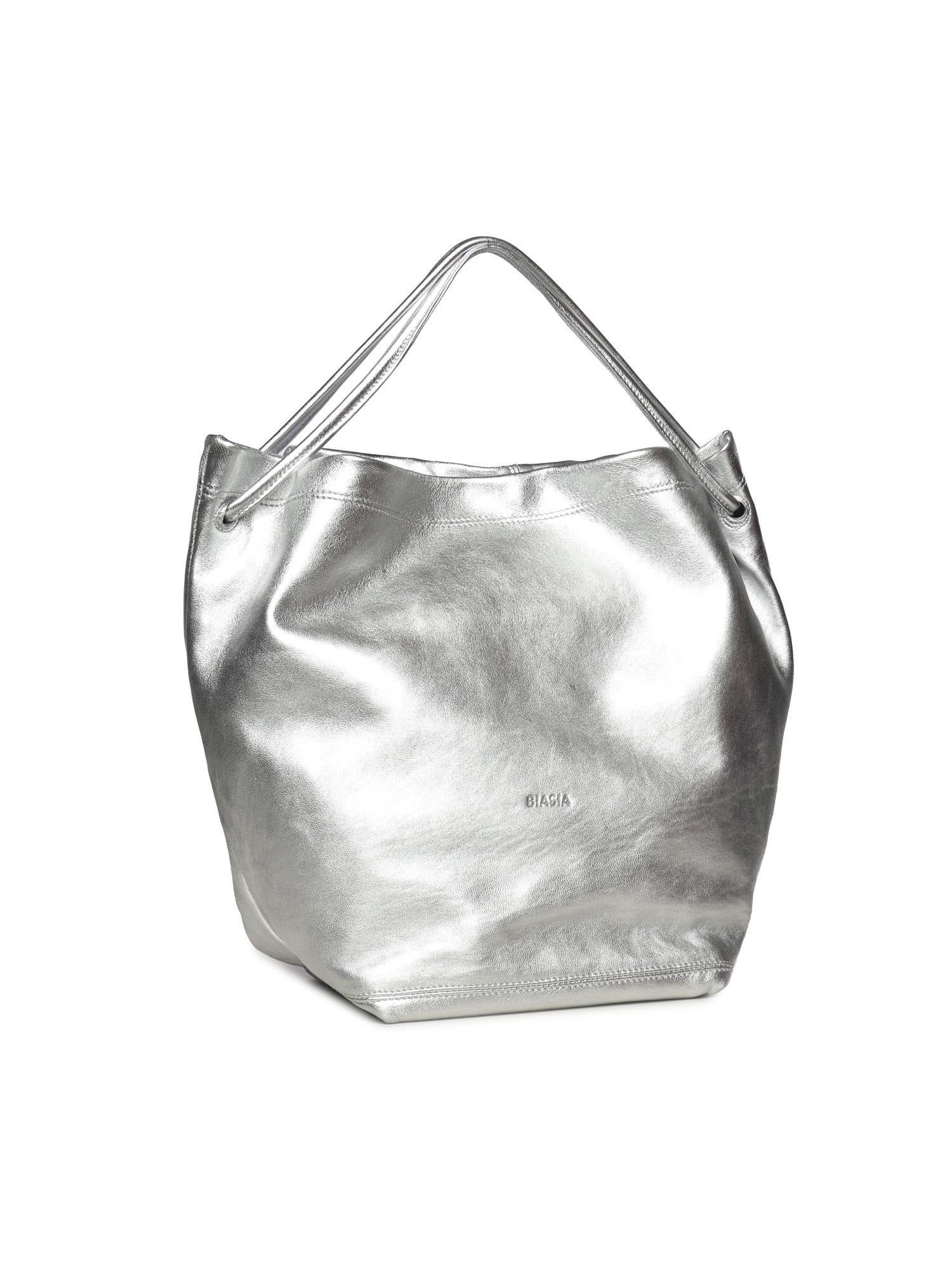 Borsa a spalla in pelle effetto metallizzato BIBP9ZI01M 040 BIASIA 