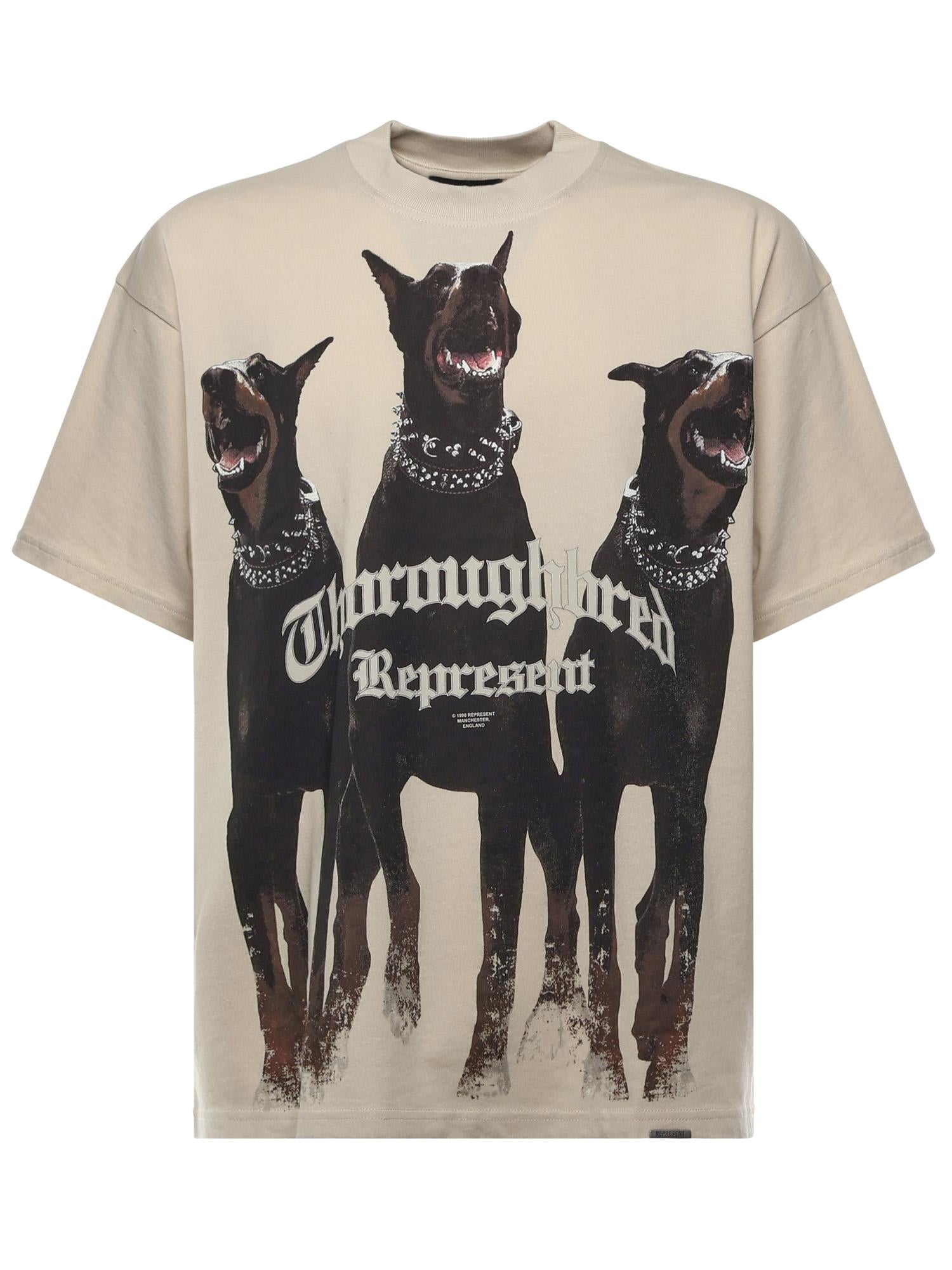 T-shirt Thoroughbred in cotone MLM41135 002 REPRESENT 