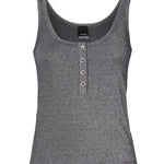 Top a canotta in maglia metallizzata con bottoni 104649 A2CQEI2 PINKO 