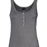 Top a canotta in maglia metallizzata con bottoni 104649 A2CQEI2 PINKO 