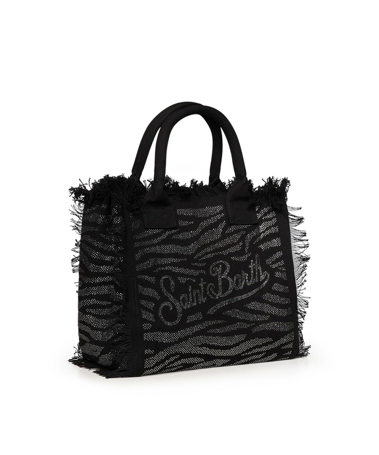 Borsa Vanity in canvas con stampa zebrata e strass VANI001 00629L MC2 SAINT BARTH 