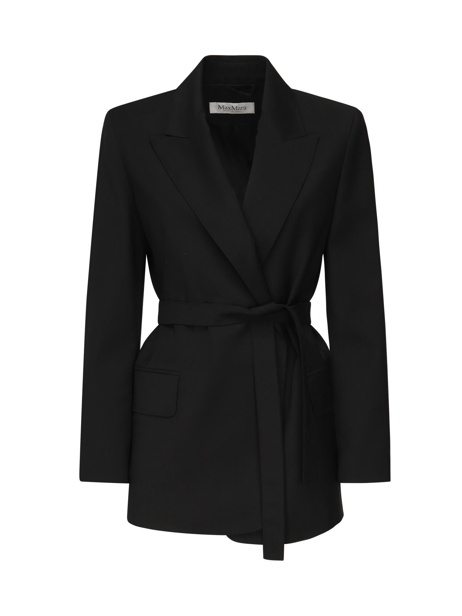 Blazer in tela di lana con cintura 2521046101600 004 MAX MARA 