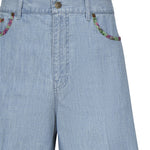 Shorts in denim con fondo stampa floreale 6V0DD04H ALM508 VALENTINO GARAVANI 