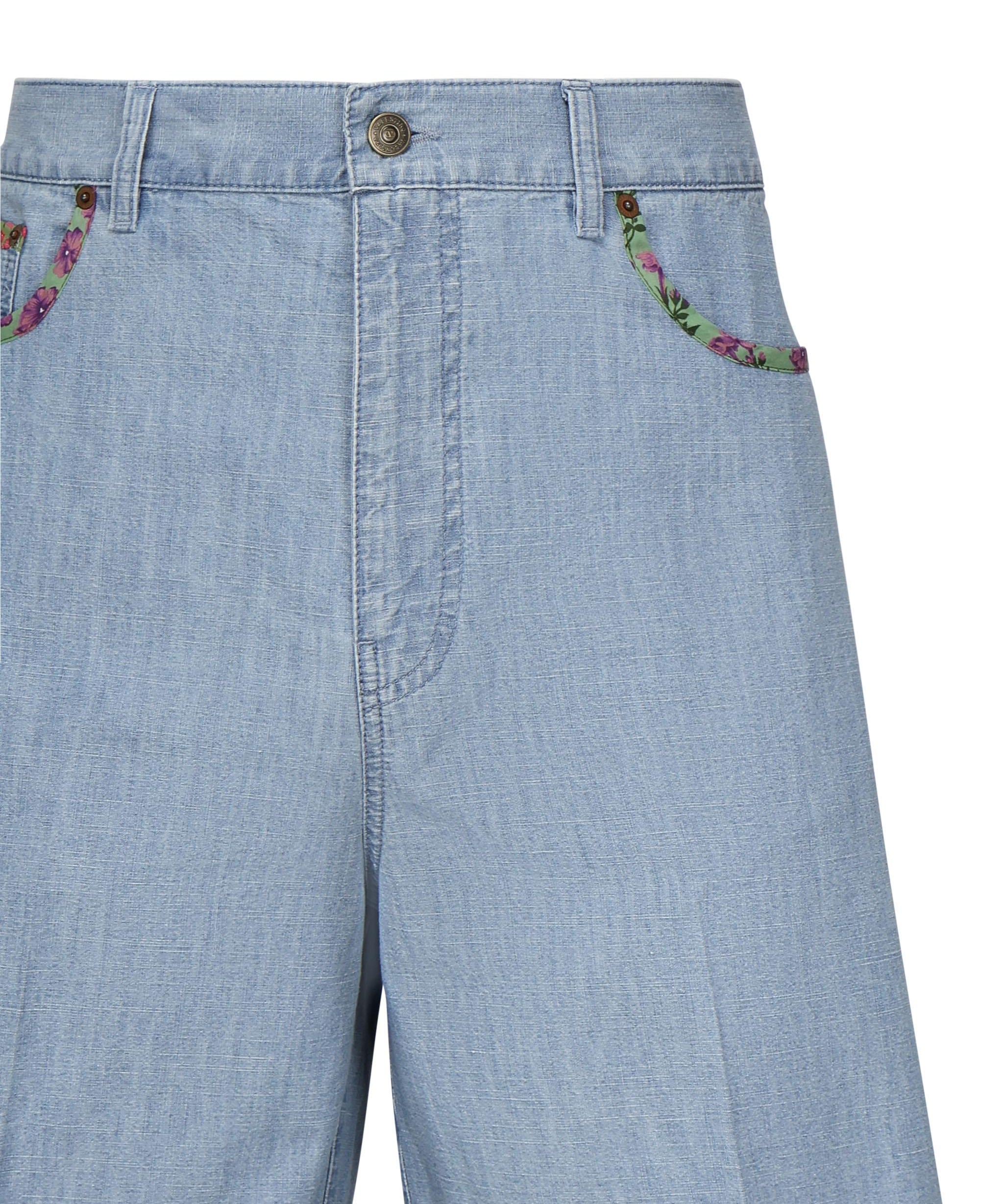 Shorts in denim con fondo stampa floreale 6V0DD04H ALM508 VALENTINO GARAVANI 