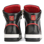 SNEAKERS 1990 NERE E ROSSE IN PELLE 1990 LEATHERBLACK/BLACK GIULIANO GALIANO 