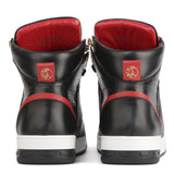 SNEAKERS 1990 NERE E ROSSE IN PELLE 1990 LEATHERBLACK/BLACK GIULIANO GALIANO 