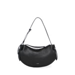 Borsa Fortune in pelle con logo FORTUNE COOKIE PEBBLE GRAIN LEATHER BLACK YUZEFI 