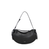 Borsa Fortune in pelle con logo FORTUNE COOKIE PEBBLE GRAIN LEATHER BLACK YUZEFI 