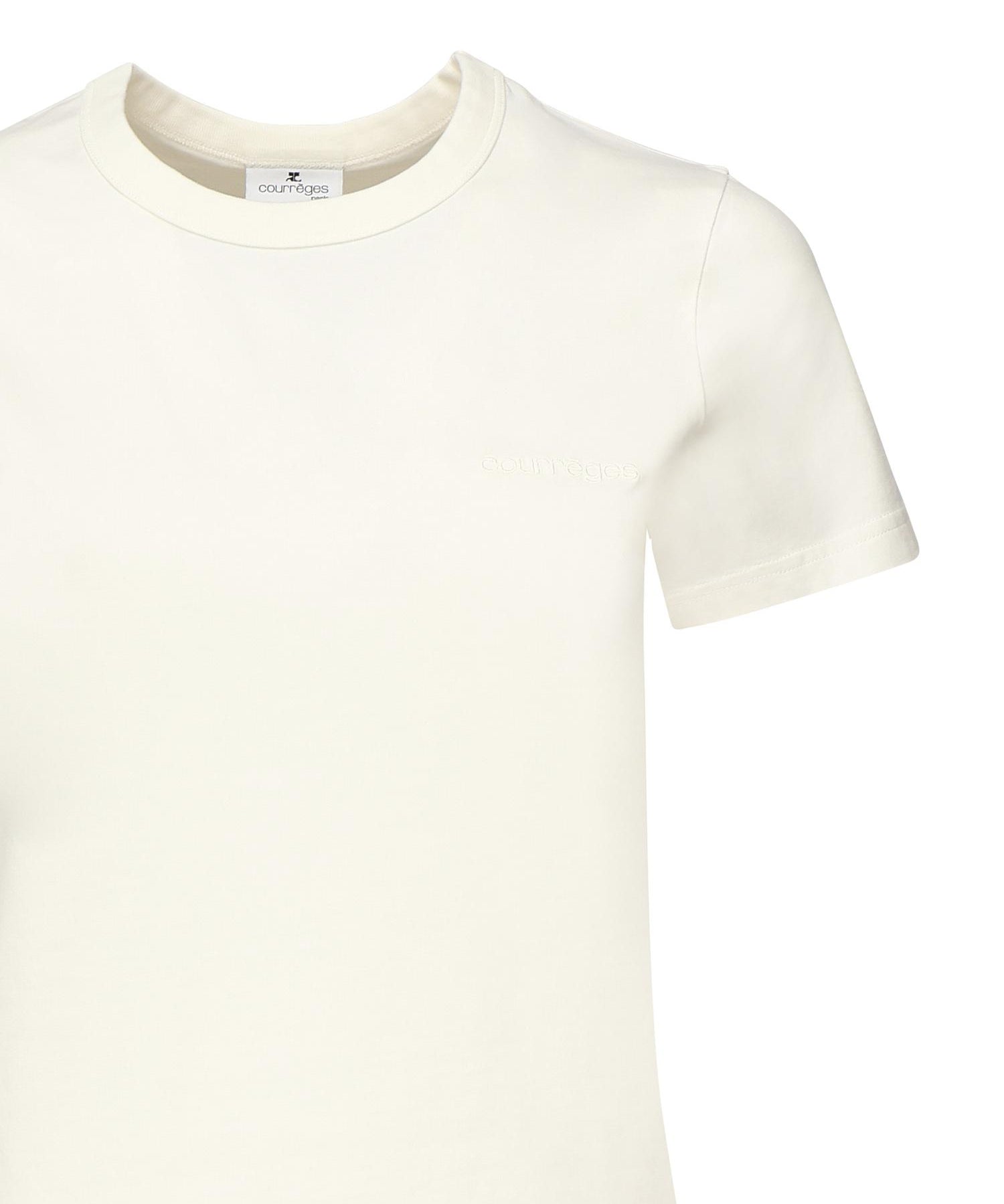 T-shirt con ricamo logo 325JTS217JS0233 0001 COURREGES 