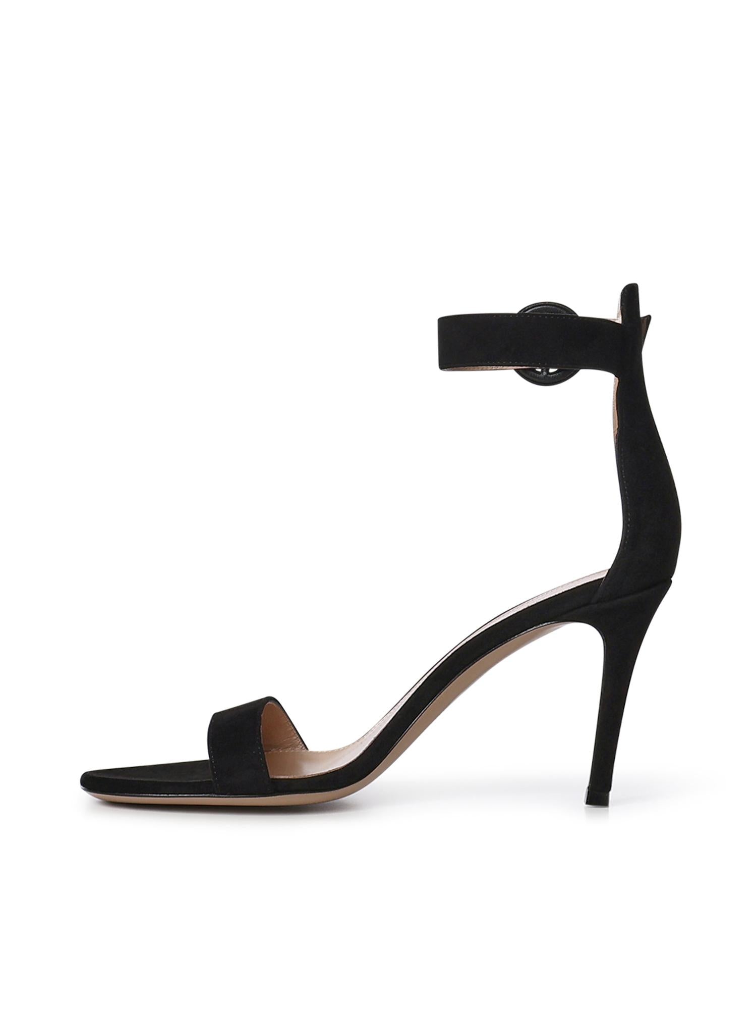 Sandali Portofino in camoscio G60953 85RICCAMNERO GIANVITO ROSSI 