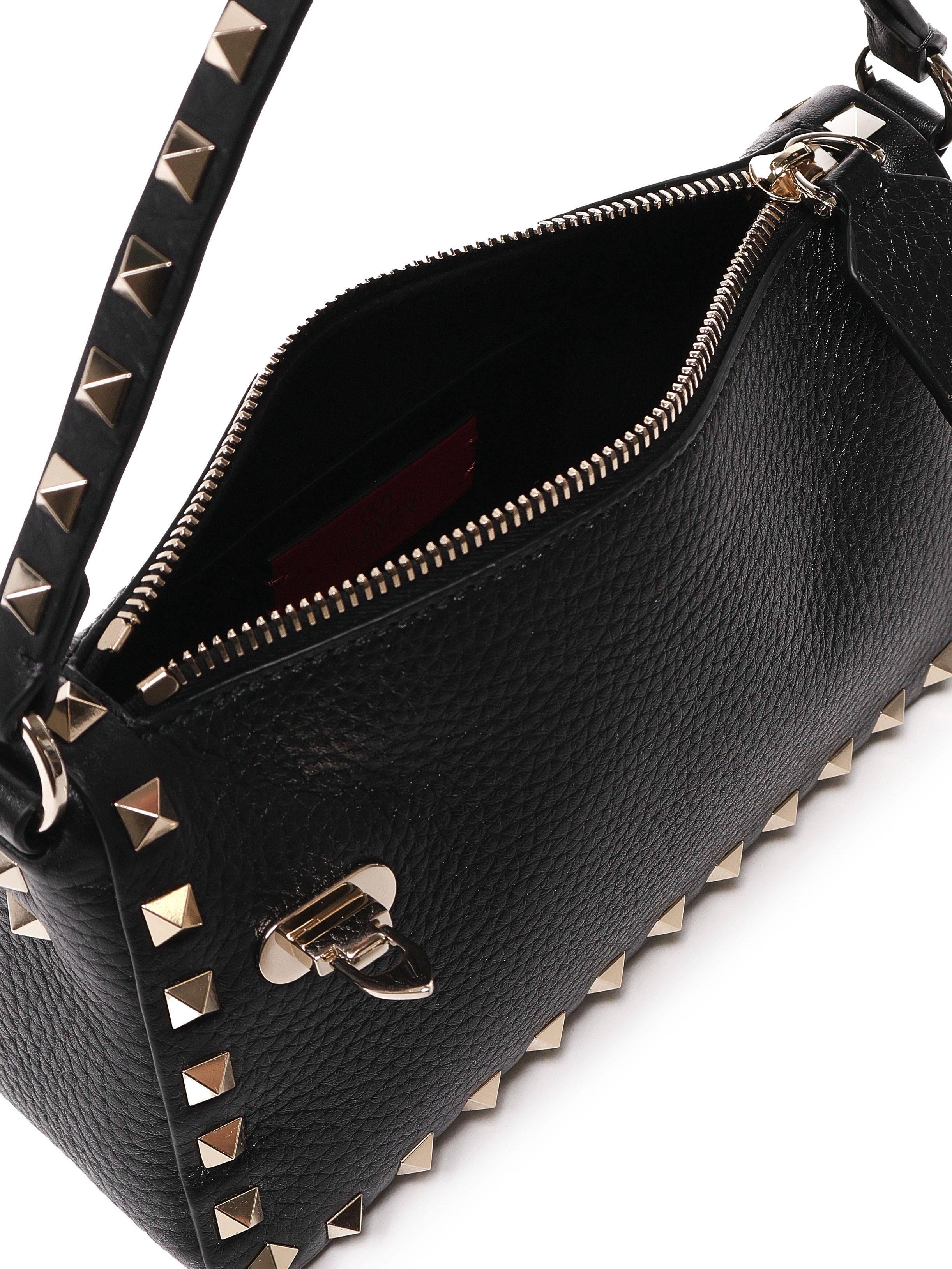 Borsa piccola a tracolla Rockstud in vitello 8W2B0J47 VSF0NO VALENTINO GARAVANI 