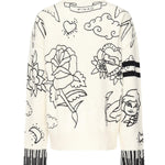 Maglione girocollo con fantasie 105427 A2PKZE1 PINKO 
