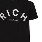 T-shirt con logo<BR/> RMP25478TS BLACK JOHN RICHMOND 