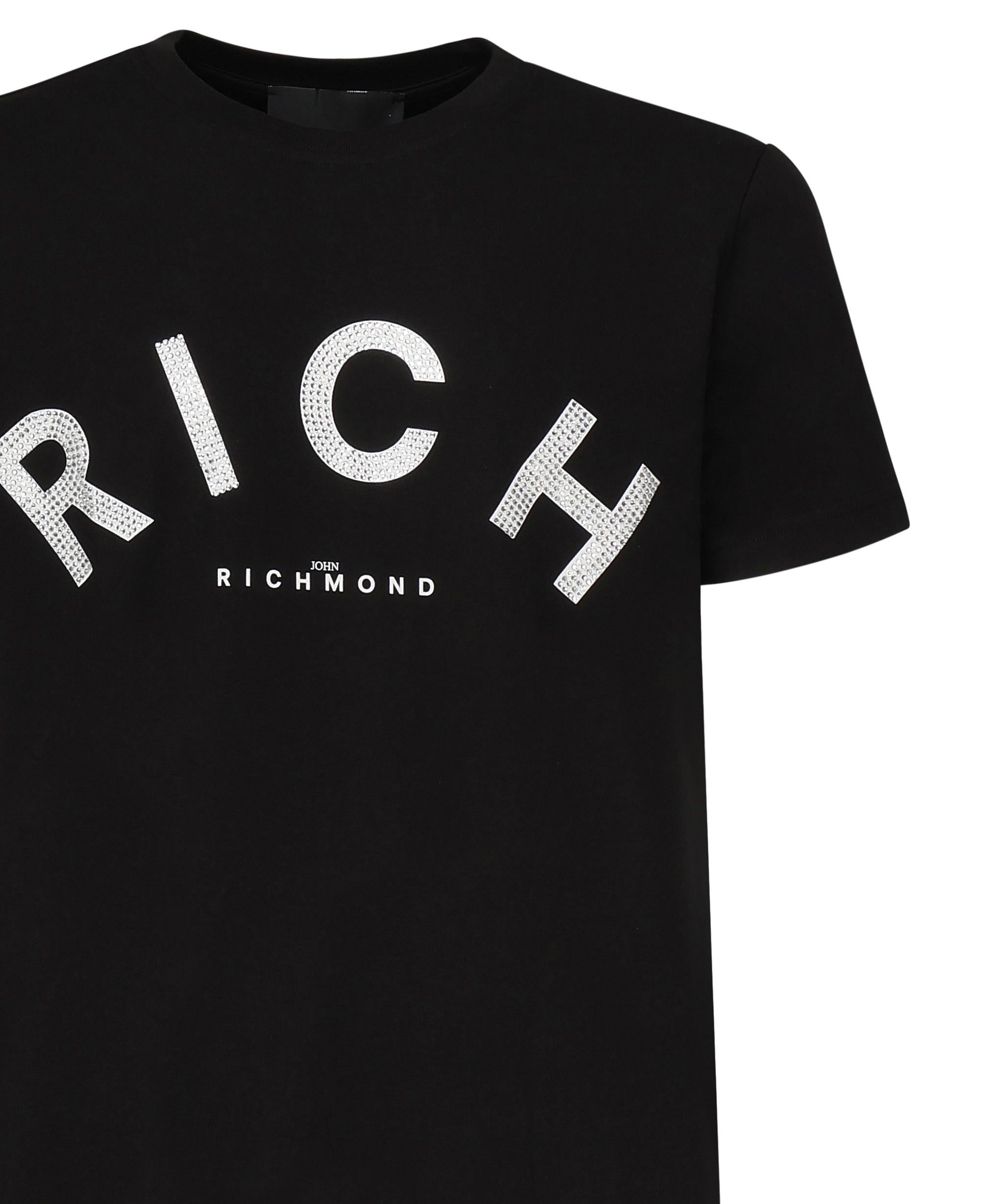 T-shirt con logo<BR/> RMP25478TS BLACK JOHN RICHMOND 