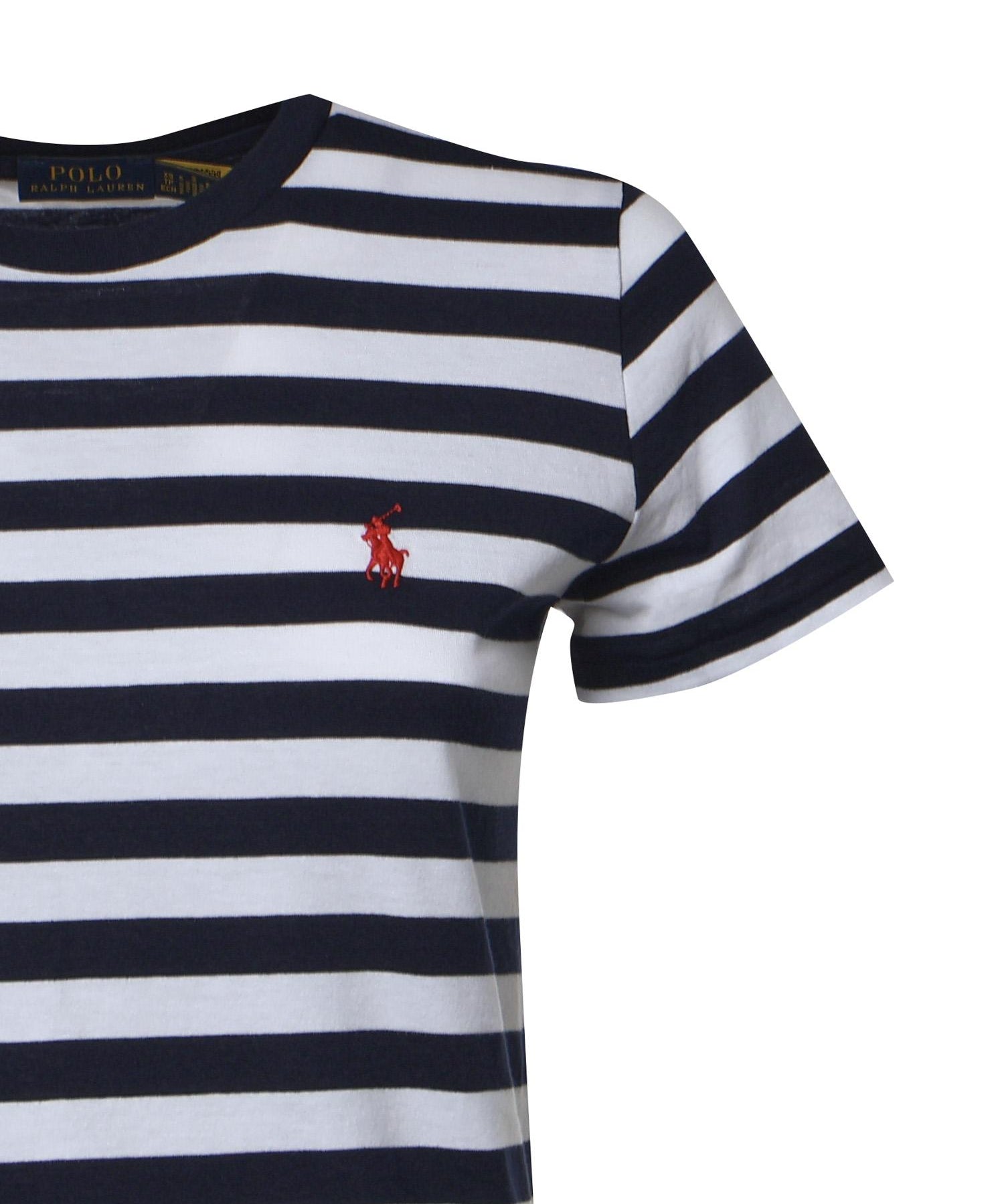 T-shirt in cotone a righe con logo 211B17779 003 POLO RALPH LAUREN 
