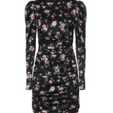 Abito drappeggiato stampa Rose vintage F60G3T FSA8HHN5XQ DOLCE & GABBANA 